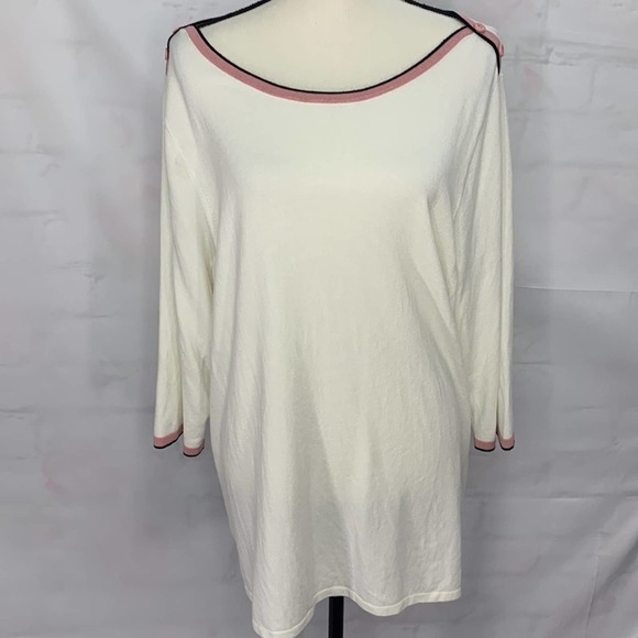 Roz &‎ Ali Button Accents Ivory Blouse (NWT) - Picture 1 of 5